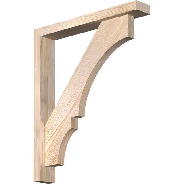 Ekena Millwork Balboa Block Smooth Bracket w/ Offset Brace, Douglas Fir, 3 1/2"W x 22"D x 26"H BKT0402X22X26BOA05SDF - main